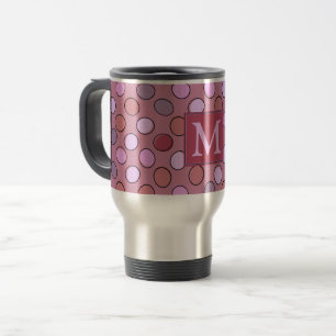 Mug De Voyage Joli motif monogramme rose tacheté