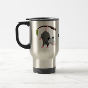 Mug De Voyage Joli opossum accroché à la branche dessin animé