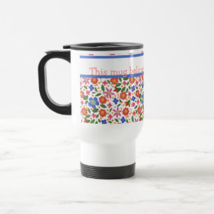Mug De Voyage Joli style d'art populaire floral sur blanc Voyage