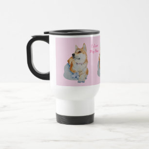 Mug De Voyage jolie akita rouge avec ours en peluche photo de ch