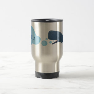 Mug De Voyage Jolie baleine à sperme soufflant bulles dessin