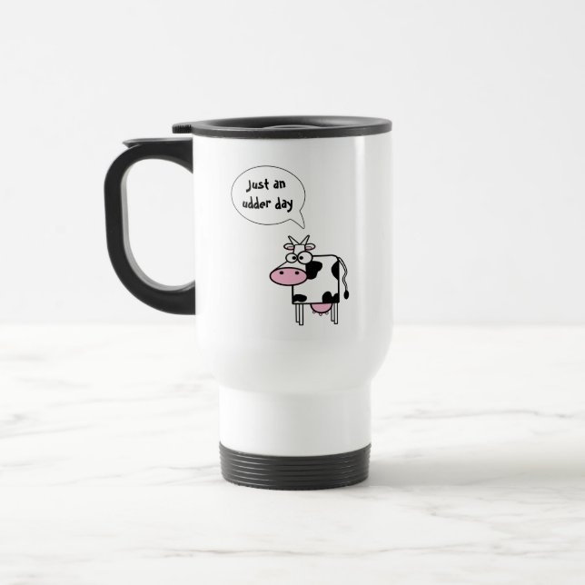 Mug De Voyage Jolie Drôle Cartoon Vache Udder Day (Gauche)