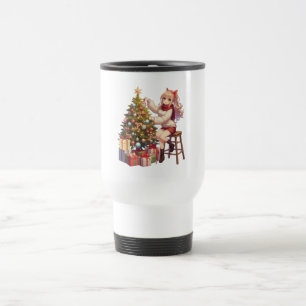 Mug De Voyage Jolie fille d'anime taillant l'arbre