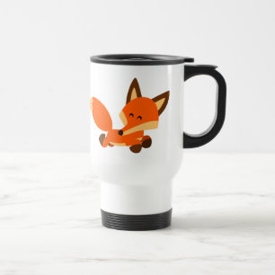 Mug De Voyage Jolie flotte Cartoon Fox banc