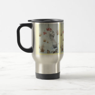 Mug De Voyage Jolie souris hiver neige scène paysage faune