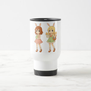 Mug De Voyage Jolies filles lapins de Pâques d'anime