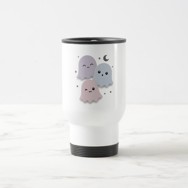 Mug De Voyage Jolis fantômes pastel pour Halloween (Centre)