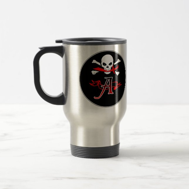 Mug De Voyage Jolly roger A Monogramme Initial (Gauche)