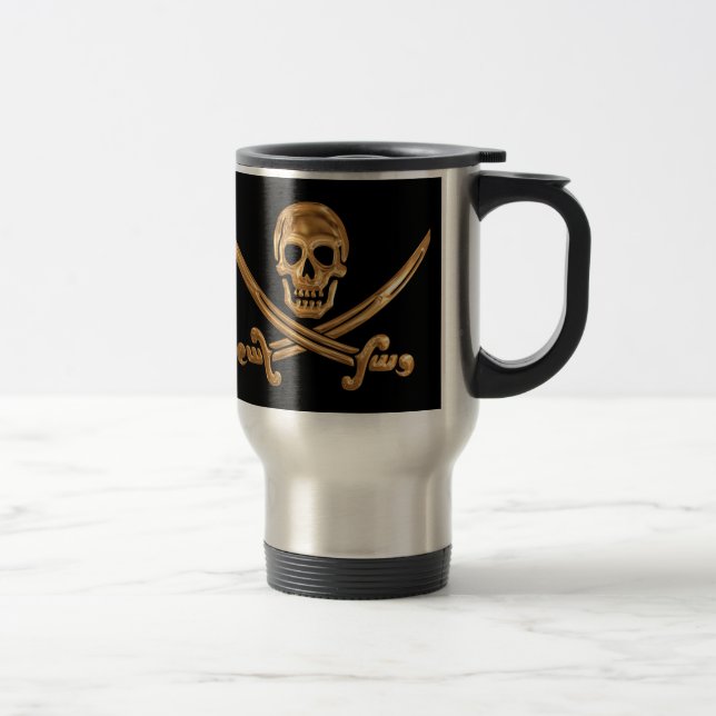 Mug De Voyage Jolly roger d'or (Droit)