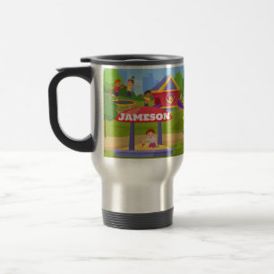 Mug De Voyage Jouer des enfants colorés Cartoon Playground Nom d