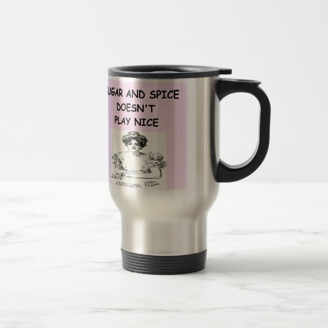 Mug De Voyage joueur de carte (Droit)