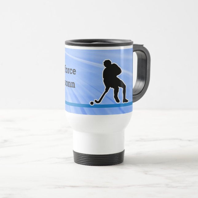 Mug De Voyage Joueur de Hockey Sports Silhouette personnalisatio (Devant droit)