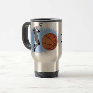 Mug De Voyage Joueuse de basketball prête à couler le ballon