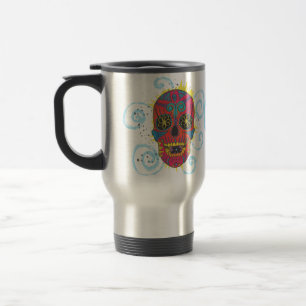 Mug De Voyage Jour de la mort crâne de sucre dessin de tatouage
