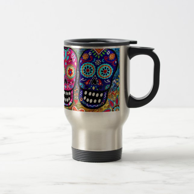 Mug De Voyage Jour des têtes mortes de crâne (Droit)