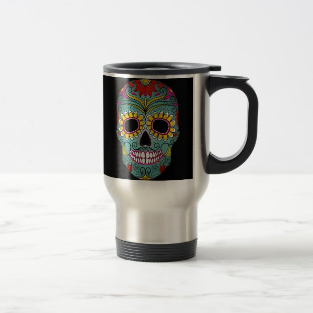 Mug De Voyage Jour du crâne de sucre mort (Droit)