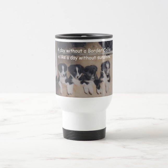 Mug De Voyage Jour Sans Frontière Collie mignonne (Centre)