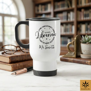 Mug De Voyage Journée personnalisée de la bibliothécaire scolair