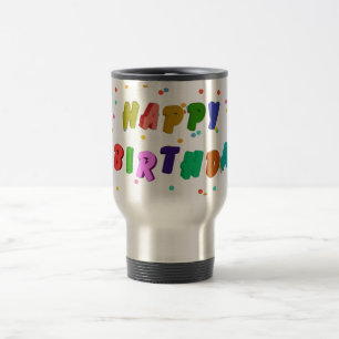 Mug De Voyage Joyeuse fête d'anniversaire colorée