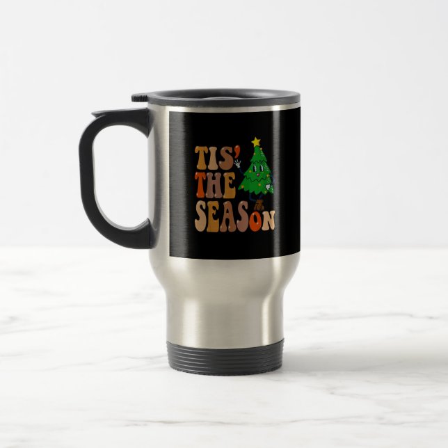 Mug De Voyage Joyeuse Fête De Noël Pin Groovy (Gauche)