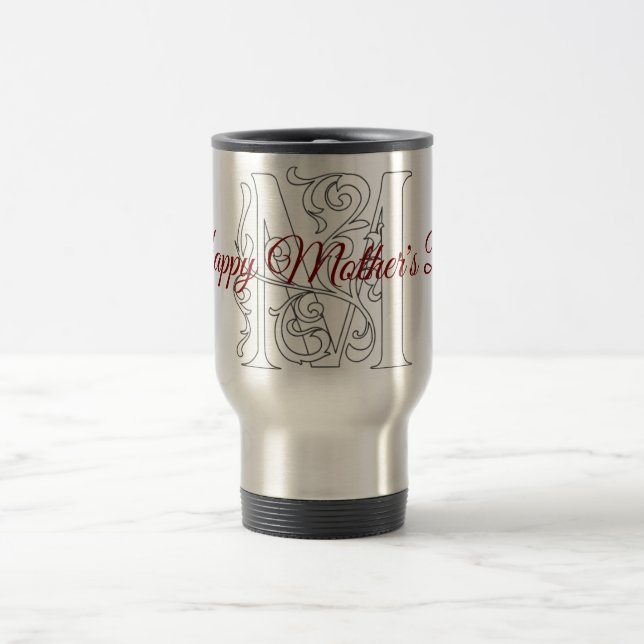 Mug De Voyage Joyeuse Fête des Mères 'M' Texte Art (Centre)