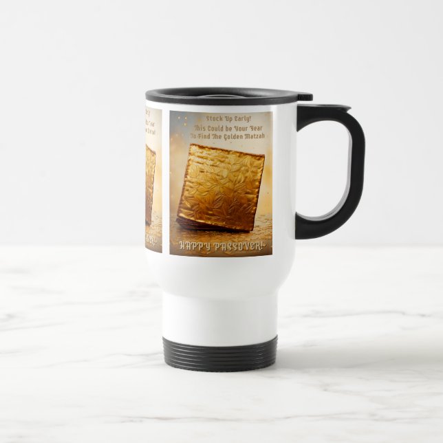 Mug De Voyage Joyeuse Pâque ! Matza d'or (Droite)