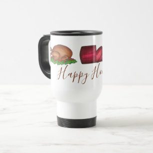 Mug De Voyage Joyeuses fêtes Turquie Cranberry Citrouille dîner 