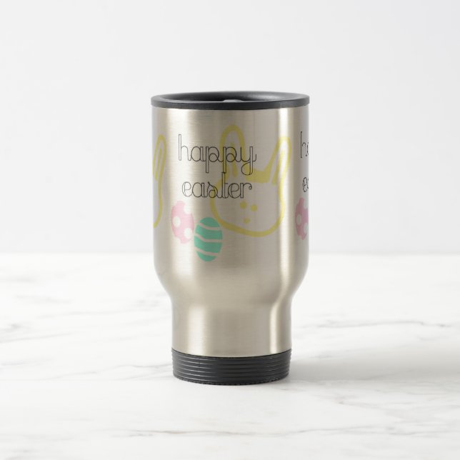 Mug De Voyage joyeuses pâques vacances œufs pastel lapin (Centre)