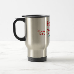 Mug De Voyage joyeux 1er noël rouge vert amour nom simple