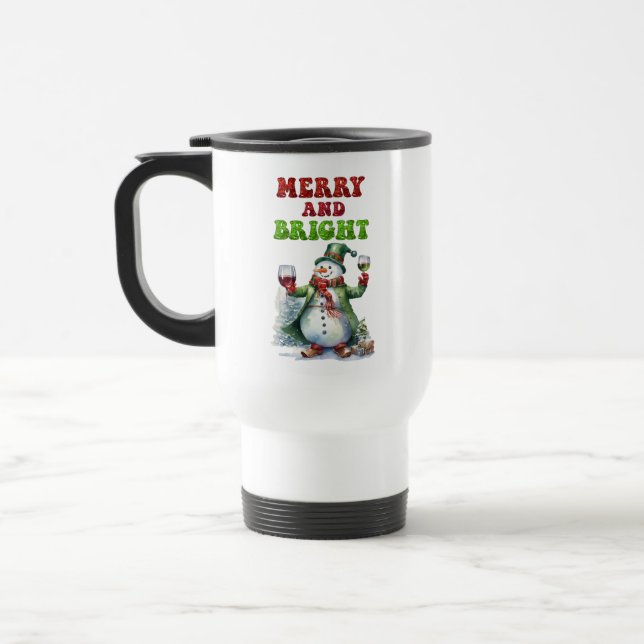 Mug De Voyage Joyeux bonhomme de neige (Gauche)