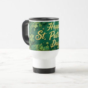 Mug De Voyage Joyeux design de trèfle de la Saint-Patrick