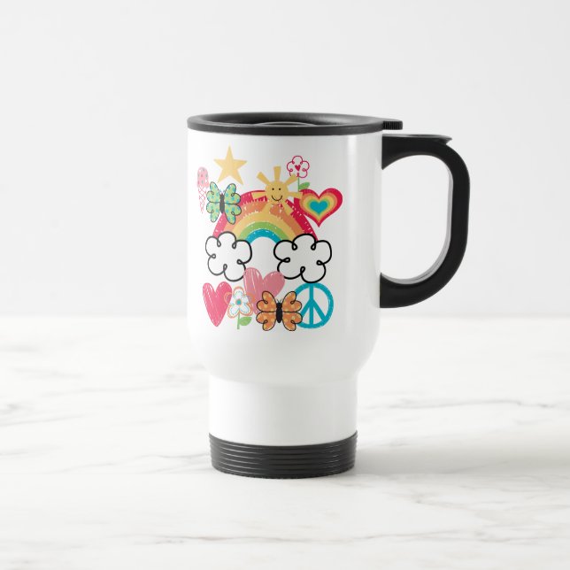 Mug De Voyage Joyeux Doodles (Droite)