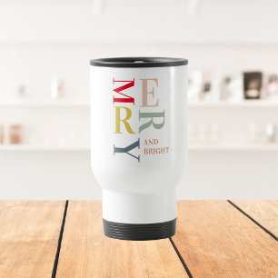Mug De Voyage Joyeux et lumineux coloré moderne Joyeuses fêtes