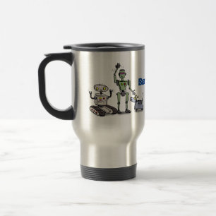 Mug De Voyage Joyeux joli dessin de trois robots trio