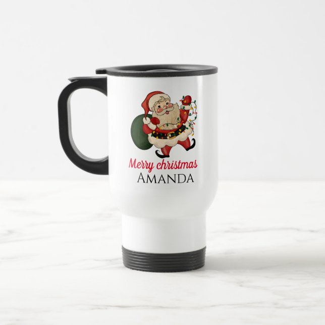 Mug De Voyage Joyeux Noël père Noël et cadeau (Gauche)
