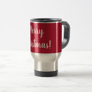 Mug De Voyage Joyeux Noël Rouge blanc typographie Festival