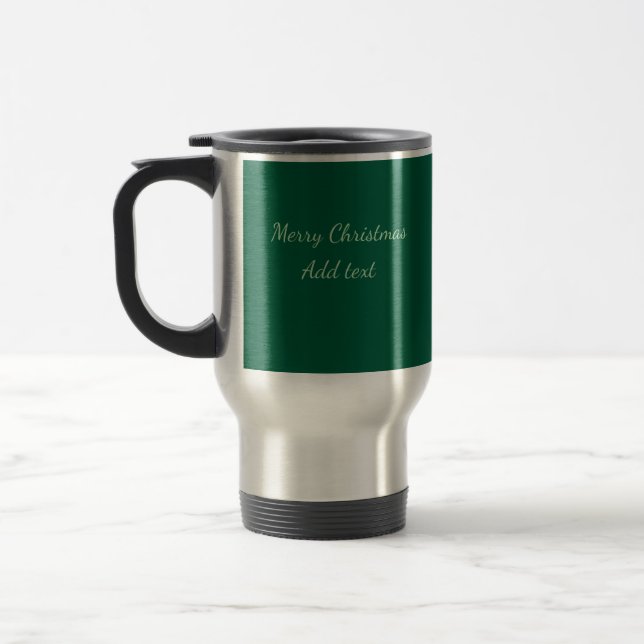 Mug De Voyage Joyeux Noël vert plaine solo arrière - plan vacanc (Gauche)