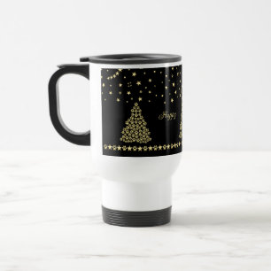 Mug De Voyage Joyeux Pawlidays, Or brillant Paw sapin de Noël