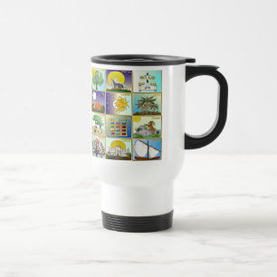 Mug De Voyage Judaica 12 Tribus d'Israël Panneaux d'art