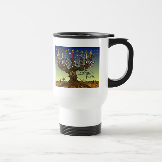Mug De Voyage Judaica L'shanah Tovah Arbre de vie Dons Vêtements (Droite)