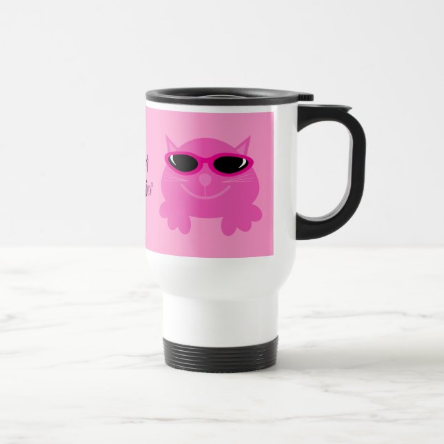Mug De Voyage Juste chats roses de Chillin avec des lunettes de (Droite)