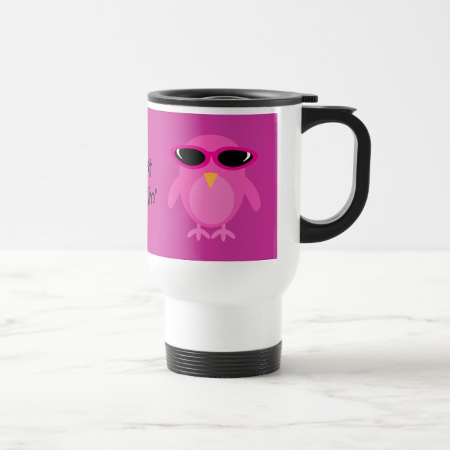 Mug De Voyage Juste hiboux roses de Chillin avec des lunettes de (Droite)