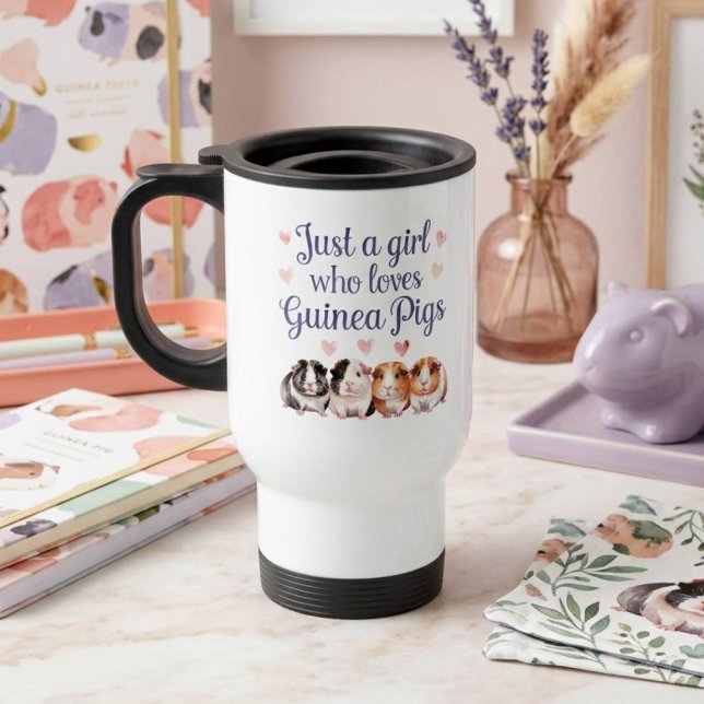 Mug De Voyage Juste une fille qui aime les cochons d'Inde | Coch (Créateur téléchargé)