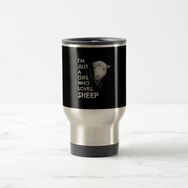 Mug De Voyage Juste une fille qui aime les moutons | Ventilateur (Centre)