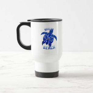 Mug De Voyage Kailua Beach Hawaii Vacances Tortue Tribale