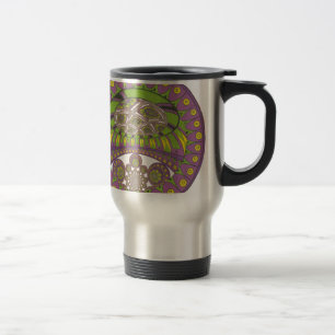 Mug De Voyage Kaleidoscope africain violet et jaune traditionnel