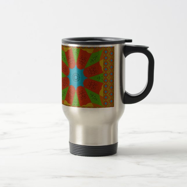 Mug De Voyage Kaleidoscope Bloom Une Vibrante couleur d'impressi (Droit)
