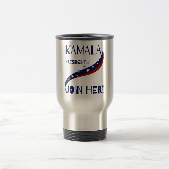 Mug De Voyage Kamala Pour Président Rejoignez-La ! (Centre)