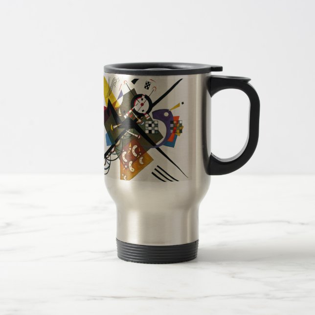 Mug De Voyage Kandinsky Sur Blanc Deux Peintures Abstraites (Droit)