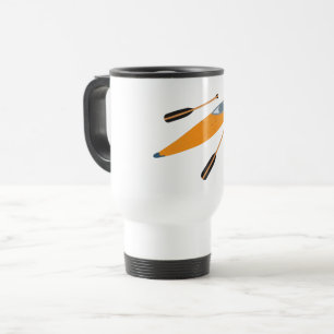 Mug De Voyage Kayak orange avec des aviron
